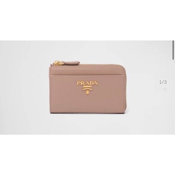 Prada Handbags - Prada Saffiano Wallet Keychain in Cipria